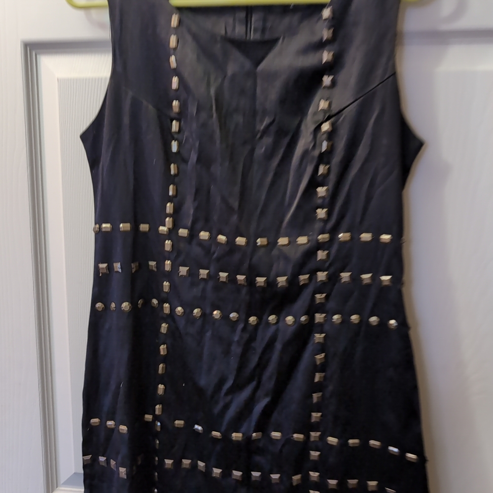 AX Paris Black Mini Dress with Gold Accents